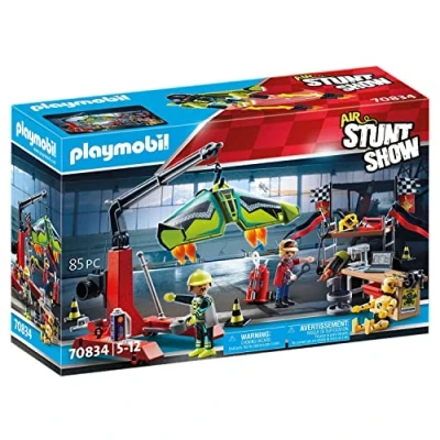 Image of Playmobil Air Stunt Show 70834 Service Station, Toy Plane Workshop, Aeroplane Toys for 5+ Year Olds