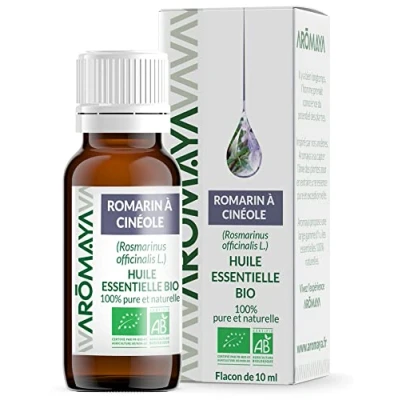 Image of AROMAYA Cineole Rosemary Essential Oil 100% Pure and Organic Rosmarinus Officinalis 10ml