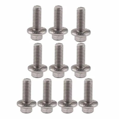 Image of SS304 Flange Socket Head Cap Screw 10pcs M6 Stainless Steel Hex Drive Machine Screws Fully Thread Washer Fastener (M6*20)