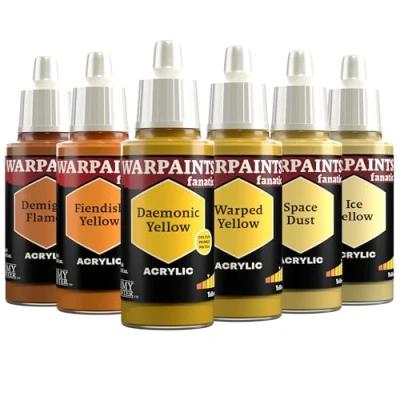 Image of The Army Painter, Warpaints Fanatic Flexible Triad: Yellows, 6 x 18 ml acrylic paints Miniature quality hobby paint for Dungeons and Dragons (DnD) &amp; Warhammer Miniatures
