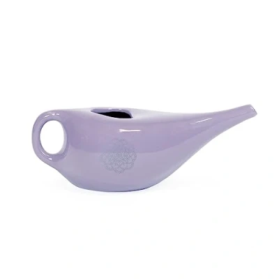 Image of Bodhi Neti Pot Nose Rinse Jug Ceramic with Mandala (Silver) for Shower Nethi
