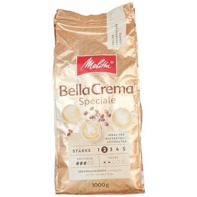 Image of Melitta BellaCrema Speciale Whole Coffee Beans, 100% Arabica, Mild Flavour, Light Character, Roasting, Strength 2, 1000 g