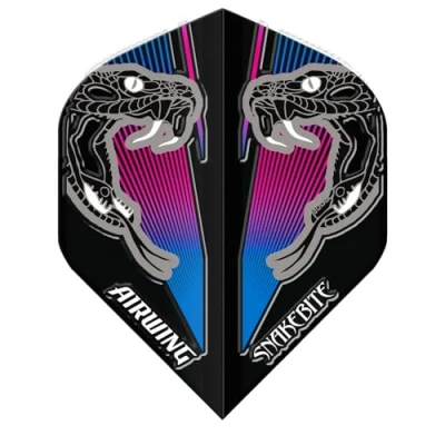 Image of RED DRAGON Airwing Unique Moulded Peter Wright Snakebite Blue Standard Dart Flights 1 Set Per Pack (3 in total)