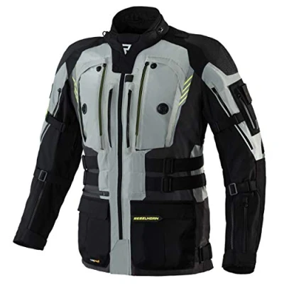 Image of REBELHORN Patrol Motorcycle Tour Jacket Durable Materials Cordura Hitena Superfabric CE Level 2 Shoulder Elbows Protectos Sympatex Membrane Ventilation Reflective Elements Pockets