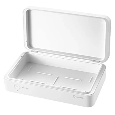 Image of LEDVANCE UV C Disinfection Box, full power to fight viruses and bacteria, Mobile Unit for disinfecting everyday items, 21.9cm x 12.6cm 6.3cm