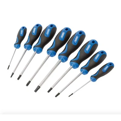 Image of 8PC Security &amp; Tamperproof Torx TRX Star Soft Grip Screw Driver Set