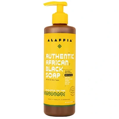 Image of Alaffia Authentic Afican Black Soap Eucalyptus Tea Tree, 16 Ounce