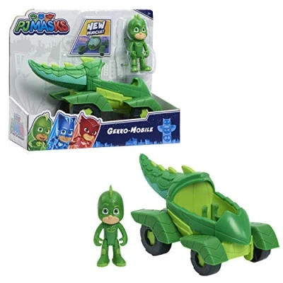 Image of PJ Masks Gekko &amp; Mobile, 2 Piece Articulated Action Figure and Vehicle Set, Green, by Just Play