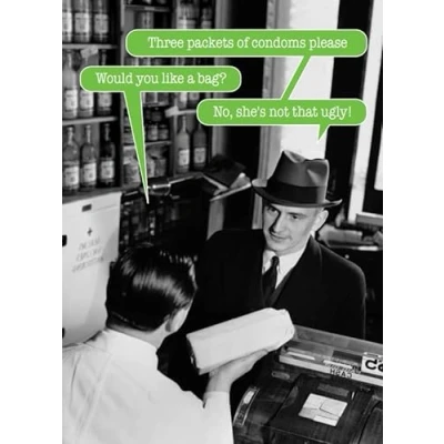 Image of Humorous Greeting Card Blank/Birthday Man In A Chemist from The Twisty Range Suitable for Birthdays and Other Occasions