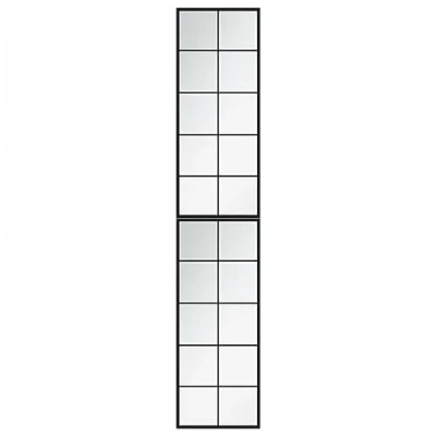Image of vidaXL Wall Mirrors Set of 2, Rectangular Black Metal Mirror, 100x40 cm Size Each for Bedroom, Bathroom, Living Room Decor