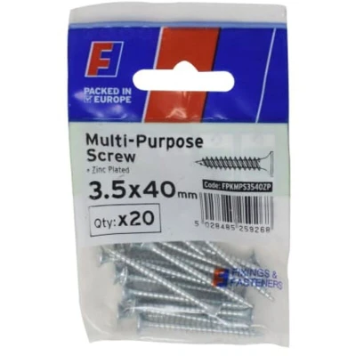Image of Forgefix Multi Purpose Pozi Screw Csk ST Zp 3.5 x 40mm Forge (Pack of 20)