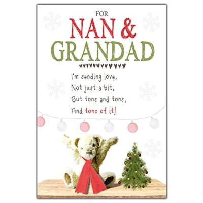 Image of Nan and Grandad Christmas Card, Cute Card Grandad, for Them, Cards