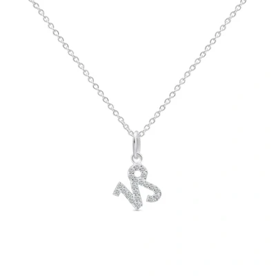 Image of Amberta Women 925 Sterling Silver Zodiac Necklace with Cubic Zirconia Sign Necklace: Capricorn