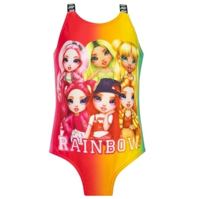 Image of Rainbow High Girls Swimsuit Bella One Piece Swimming Costume Childrens Swimwear Multicolour 5 6 Years