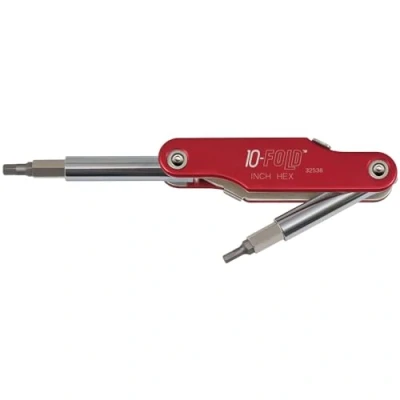 Image of Klein Tools 32538 10 Fold Screwdriver/Nut Driver, Fractional Hex , Red