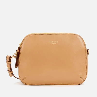 Image of RADLEY Womens Place Crossbody Bag Camera Zip Print Dark Butter One Size