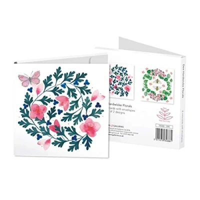 Image of Pack of 8 Artistic Blank Cards and Envelopes from Museums &amp; Galleries Florals by Dee Hardwicke Cards, 4 Each 2 Designs Notelets for Her (MG 346861ERE)