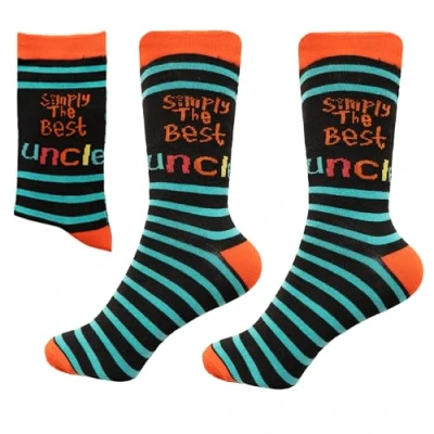 Image of Shatchi Men&#039;s One Size Simply The Best Novelty Socks for Father Mother s Day Uncle Auntie Nana Brother Sister Bo, Uncle, UK
