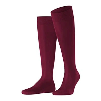 Image of FALKE Men&#039;s Tiago M KH Fil D&#039;Écosse Cotton Long Plain 1 Pair Knee High Socks, Red (Barolo 8596) new eco friendly, 8.5 9.5