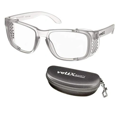 Image of voltX &#039;CRYSTAL&#039; Safety Readers, Full lens Magnified Reading Glasses CE certified (+2.5 Dioptre, Clear lens) Anti fog coated UV400 + Case