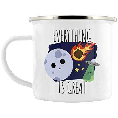 Image of Everything is Great Enamel Mug White