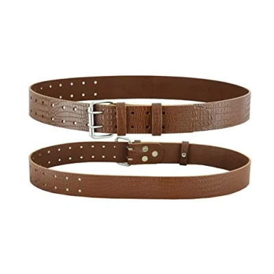 Image of Scaffolding Professional Brown Real Texture Leather BBI Heavy DutyWork Tool Belt 2&#039;&#039; Wide