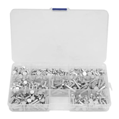Image of 350pcs Solid Rivets Flat Head Aluminum Multi Size M4 4/6/8/10/12/16 / 20mm