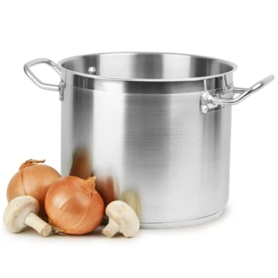 Image of Stainless Steel Stockpot 8ltr Professional Cookware from Genware Stock Pot, Large Saucepan, Stew Pot