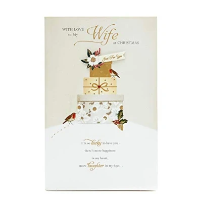 Image of Wife Christmas Card, Card for Wife, Lovely With Message