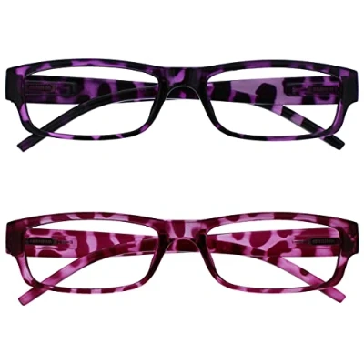 Image of OPULIZE The Reading Glasses Company Purple &amp; Pink Tortoiseshell Lightweight Readers Value 2 Pack Mens Womens RR32 54 +3.50
