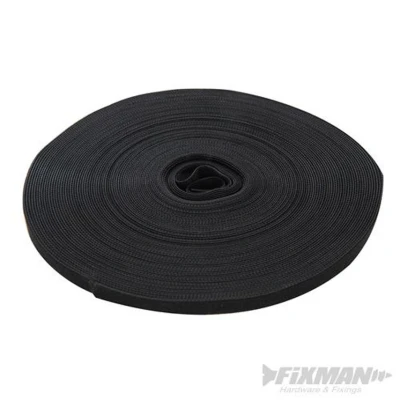 Image of Fixman Self Wrap Hook &amp; Loop Tape Black 10mm x 25m