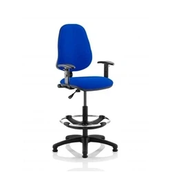 Image of Eclipse Plus I Lever Task Operator Chair Blue Height Adjustable Arms