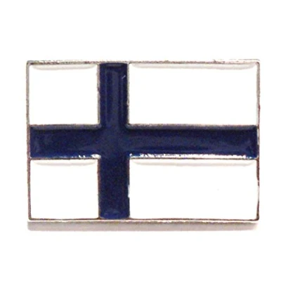 Image of Mercmad Finland National Flag Finnish Suomen Tasavalta Enamel Badge