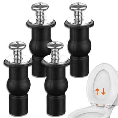 Image of 4Pcs Toilet Seat Hinges Screws, Universal Fittings, Bolts Top Fixing Screw, Expanding Rubber Nuts Screw Fixings for Lid Seats