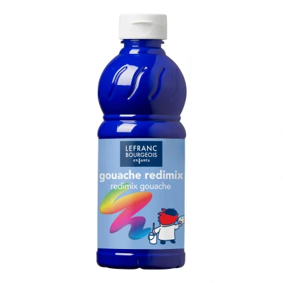 Image of Lefranc &amp; Bourgeois 188009 Children&#039;s Ready to Use Liquid Tempera Redimix Gouache Paint, 500 ml Bottle, Ultramarine