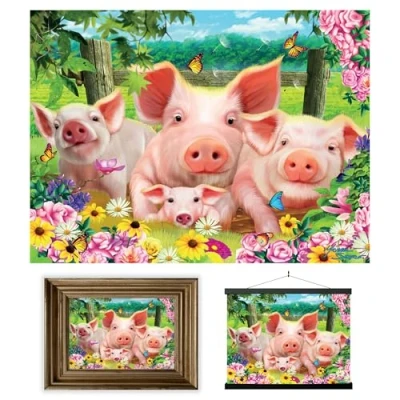 Image of 3D LiveLife Lenticular wall Art Prints Pig Pen from Deluxebase. Unframed Farm Poster. A perfect filler. Original artwork licensed renowned artist, Michael Searle