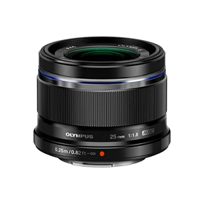 Image of Olympus M.Zuiko Digital 25 mm F1.8 Lens, Fast Fixed Focal Length, Suitable for All MFT Cameras (Olympus OM D &amp; PEN Models, Panasonic G Series), Black