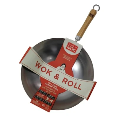 Image of School Of Wok &amp; Roll 13/30cm Carbon Steel Round Bottom