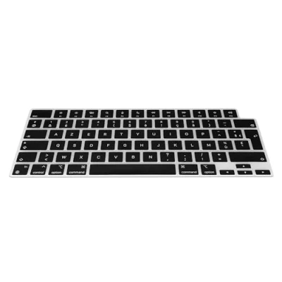 Image of kwmobile Keyboard Cover Compatible with Apple Macbook Air 15 M3 2024 A3114 AZERTY (France, Belgium) Layout Silicone Skin Black