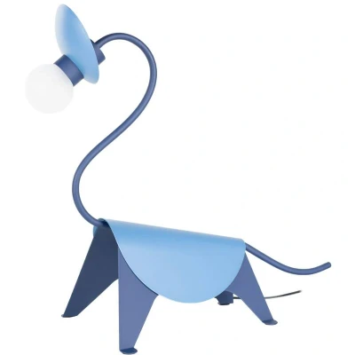 Image of Lucande table lamp Idalina, Dino, blue, steel, 44 cm