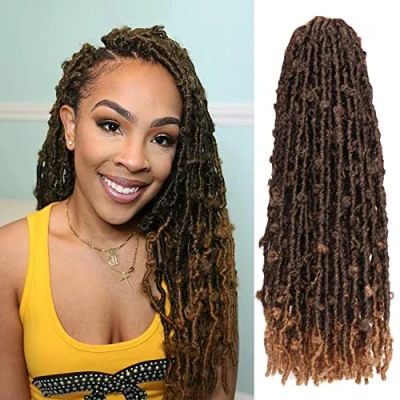 Image of Butterfly Locs Crochet Hair 6 Packs Long Faux Braids Pre looped Distressed Soft Dreadlocks Synthetic Extensions (T27, 24 Inch (Pack of 6))