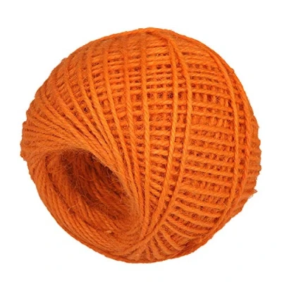 Image of Jute Twine Garden Twine, 50m Natural String Rope for Floristry, Gifts, DIY Arts&amp;Crafts, Decoration, Bundling, Gardening and Recycling Orange