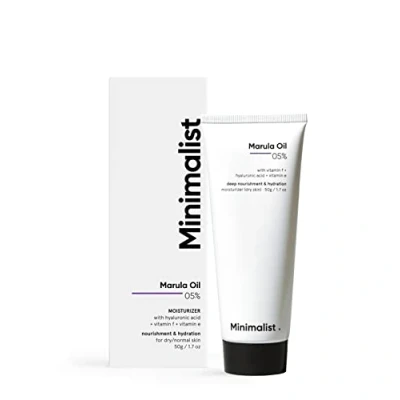 Image of Minimalist Marula Oil 5% Face Moisturizer For Dry Skin With Hyaluronic Acid Deep Nourishment &amp; Hydration, Men Women, 50 g (Pack of 1)