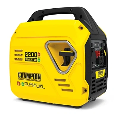 Image of Champion Power Equipment 92001i 2200 Watt LPG Dual Fuel Portable Inverter Generator 80cc Engine, 4.1L, Petrol or Propane Lightweight, True Sine Wave, EZ Start, Fill Assist LED, Ultra Quiet