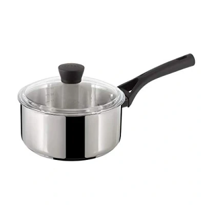 Image of Pyrex Expert Saucepan Stainless Steel, black and grey with Lid 20 cm