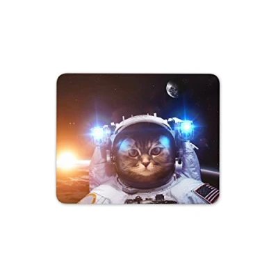 Image of Destination Vinyl ltd Cat Astronaut Mouse Mat Pad Funny Cats Joke Mum Sister PC Computer #8417