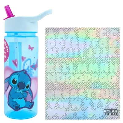 Image of Stitch Stickers Personalised Water Bottles for Kids by Polar Gear Back To School Supplies Girls Bottle Toddler with Straw Gifts