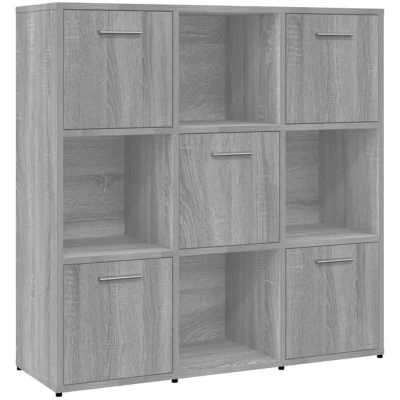 Image of vidaXL Book Cabinet Grey Sonoma 90x30x90 cm Engineered Wood
