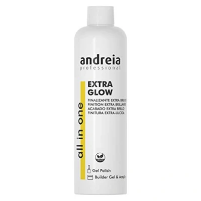 Image of Andreia Professional Extra Glow High Shine, Glossy Finish Liquid for Dipping, Gel Polish, Builder and Acrylic Nails Manicure 250ml