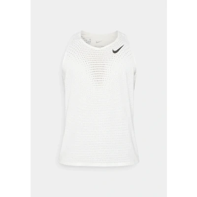 Image of Nike Dri FIT Advanced Aeroswift Singlet XXL Lightweight, breathable running top in white for optimal performance.